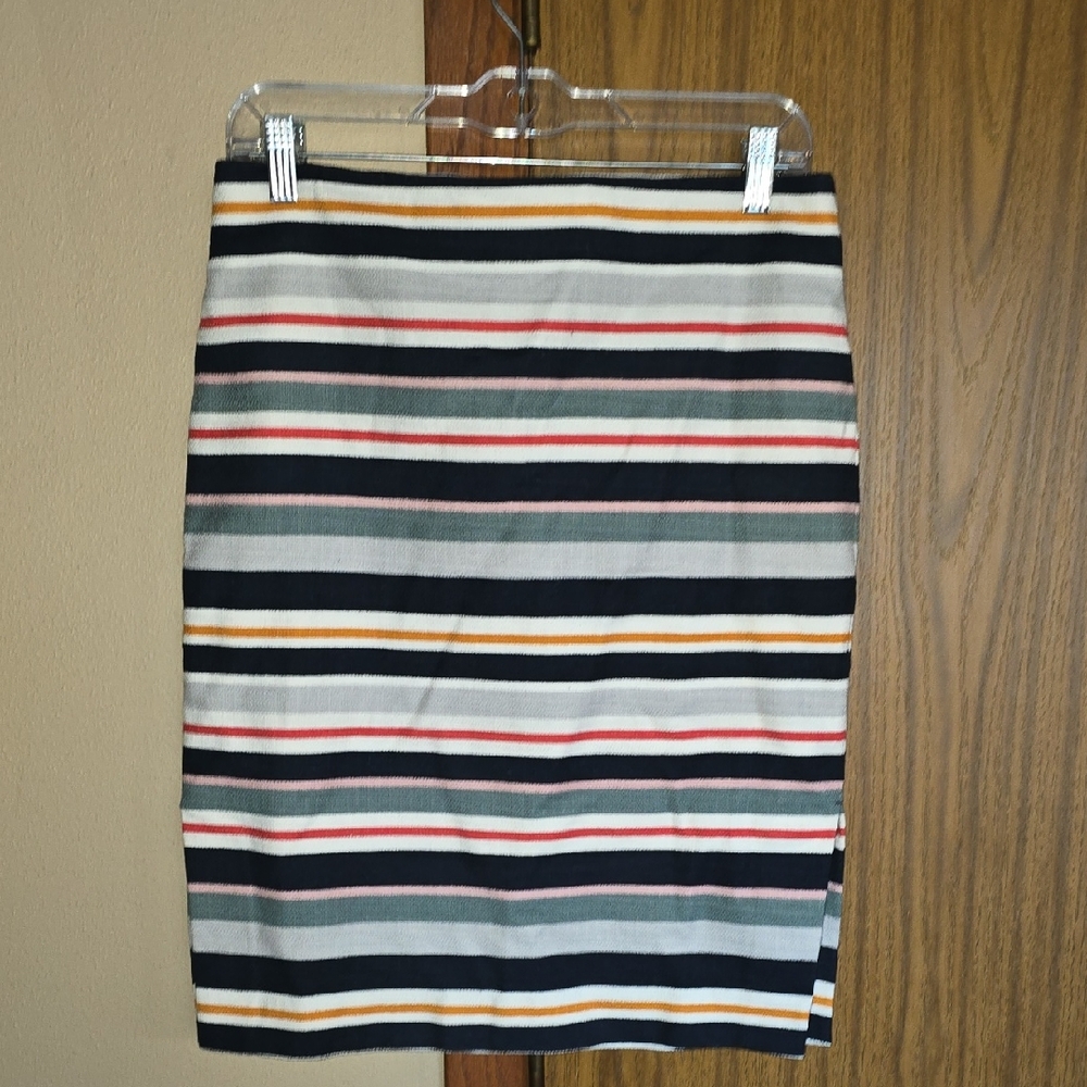 LOFT Multicolor Striped Pencil Skirt
